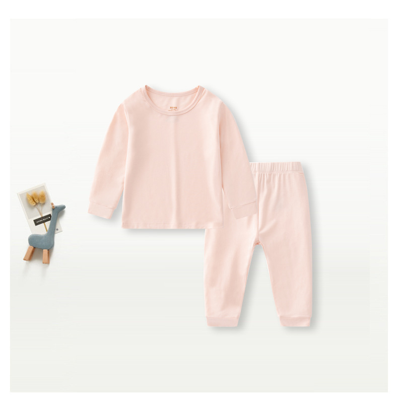 Çocuk Bambu Elyaf Bebek Paçalı Don Seti Kız Ve Erkek İç Giyim Taban Pijama Çocuk Ev Giyim_voghion.com