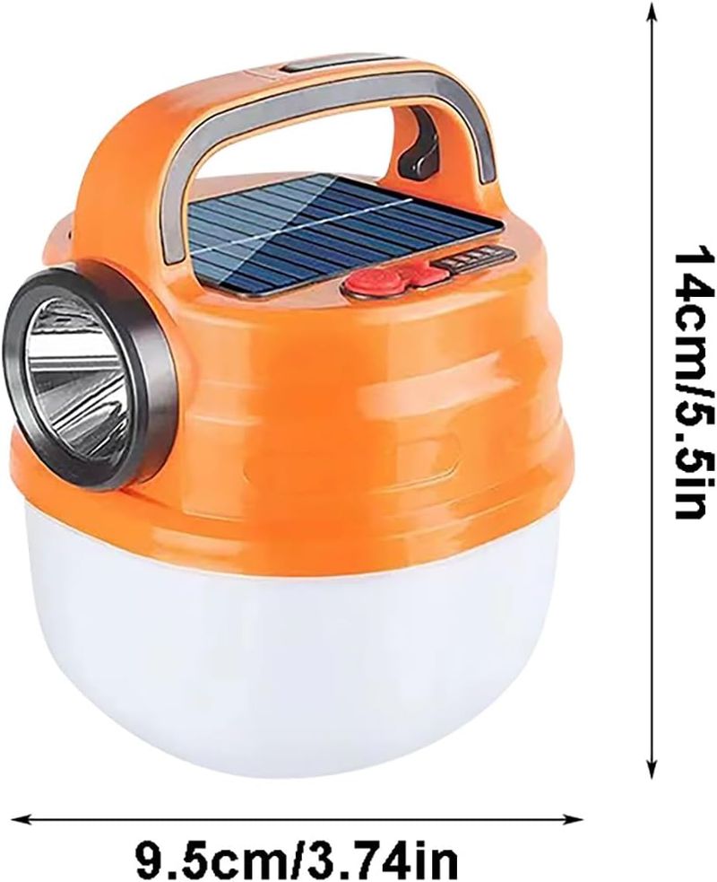 Portable Outdoor Camping Light, Solar Powered&USB Charging Camping Tent Lantern, With 6 Light Modes, IP65 Hanging Tent Light For Outside (Large-Blue)_voghion.com