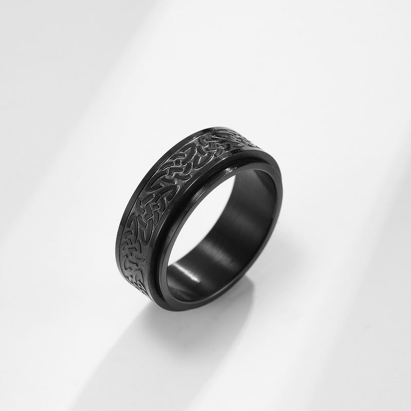 Anel giratório de aço inoxidável com nó celta, anel masculino e feminino, proposta de casal, anel de casamento_voghion.com