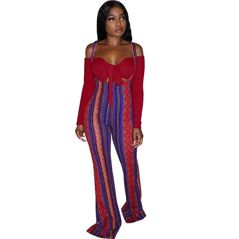 Women's sexy slim line shoulder coat plaid suspenders two-piece set_voghion.com