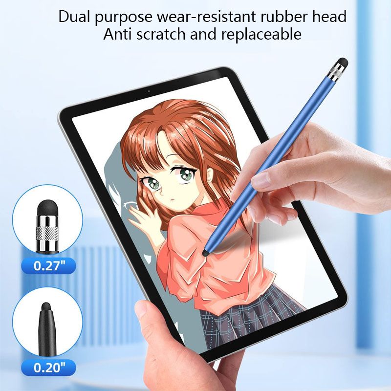 14cm Universal Pencil Double Dual Silicon Head Touch Capacitive Screen Stylus Capacitive Pen For IPad Tablet_voghion.com