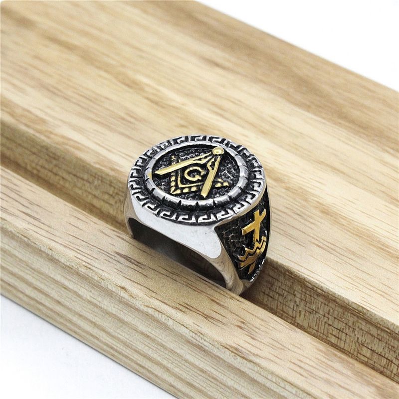 New minimalist titanium steel personalized trendy men's pattern rock versatile ring accessory_voghion.com