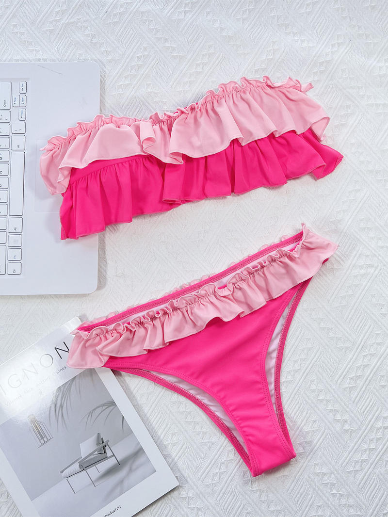 Single Swimsuit Women's Split Swimsuit Tube Top Sexy Bikini_voghion.com