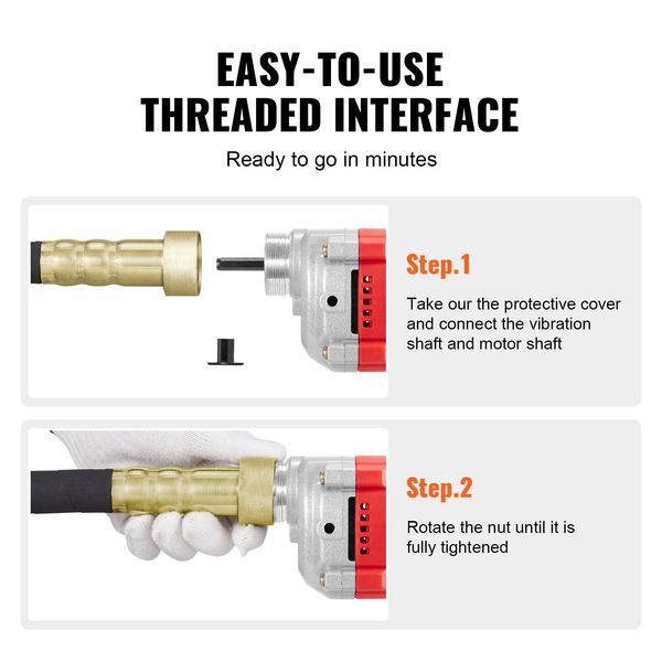 Handheld Concrete Vibrator, 950W Electric Vibrator 13000 VPM, Electric Concrete Vibrating Tool With 6.6ft / 2m Shaft Rod, Portable Pencil Cement Vi_voghion.com