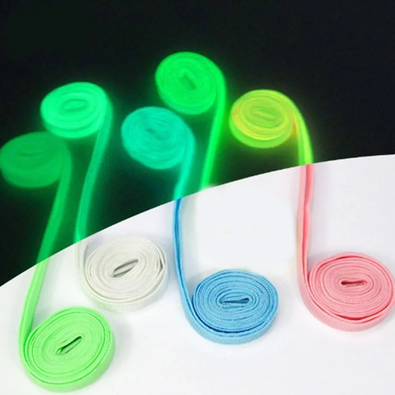 1 paio di lacci per scarpe fluorescenti di colore fluorescente che si illuminano al buio, per sport atletici, vendita calda_voghion.com