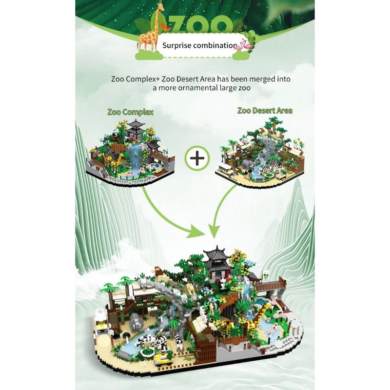 5000PCS Kreatywne Mikrocząsteczki Miasto Ulica Widok Las Deszczowy Panda Zwierzęta Zoo Klocki Złóż Klocki Zabawki Chłopiec Dziecko Prezent_voghion.com