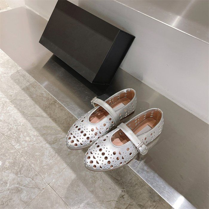 Round Toe Strap Flat Ballet Fashion Casual Single Shoes 2025 Summer New Hollow Breathable_voghion.com