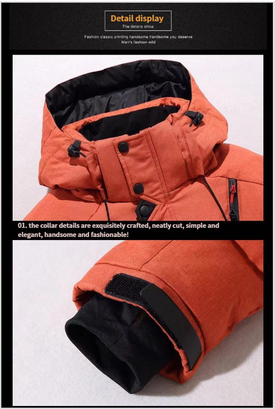 Giacca corta da uomo con cappuccio, casual, invernale, da esterno, spessa, Yama_voghion.com