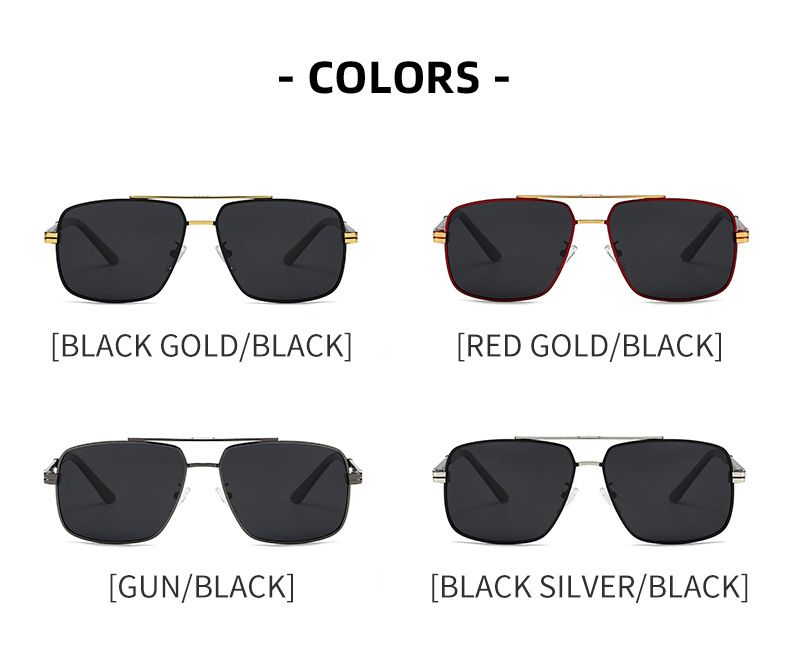 New men's polarized fashionable trendy square frame sunglasses, driving and outing sunglasses 551_voghion.com