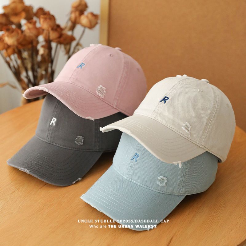 R Embroidered Baseball Cap For Women & Men - Wide Brim Sun Hat With Soft Top, UV Protection & Adjustable Strap_voghion.com