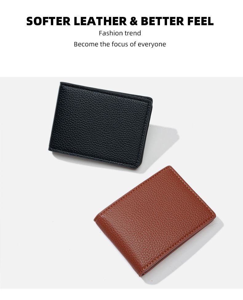 Fundas y billeteras para pasaportes Cartera de cuero para licencia de conducir Cartera de cuero para licencia de conducir Tarjetero para identificación de vehículo motorizado Ranuras para varias tarjetas Dos en uno_voghion.com