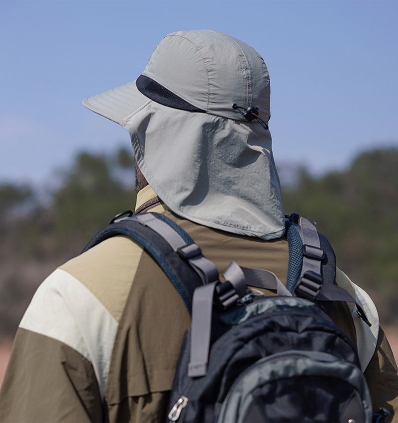 Hot Sale Xioguan 100% polyester 9249 summer men's and women's large brimmed shawl fisherman quick drying breathable sunshade hat_voghion.com