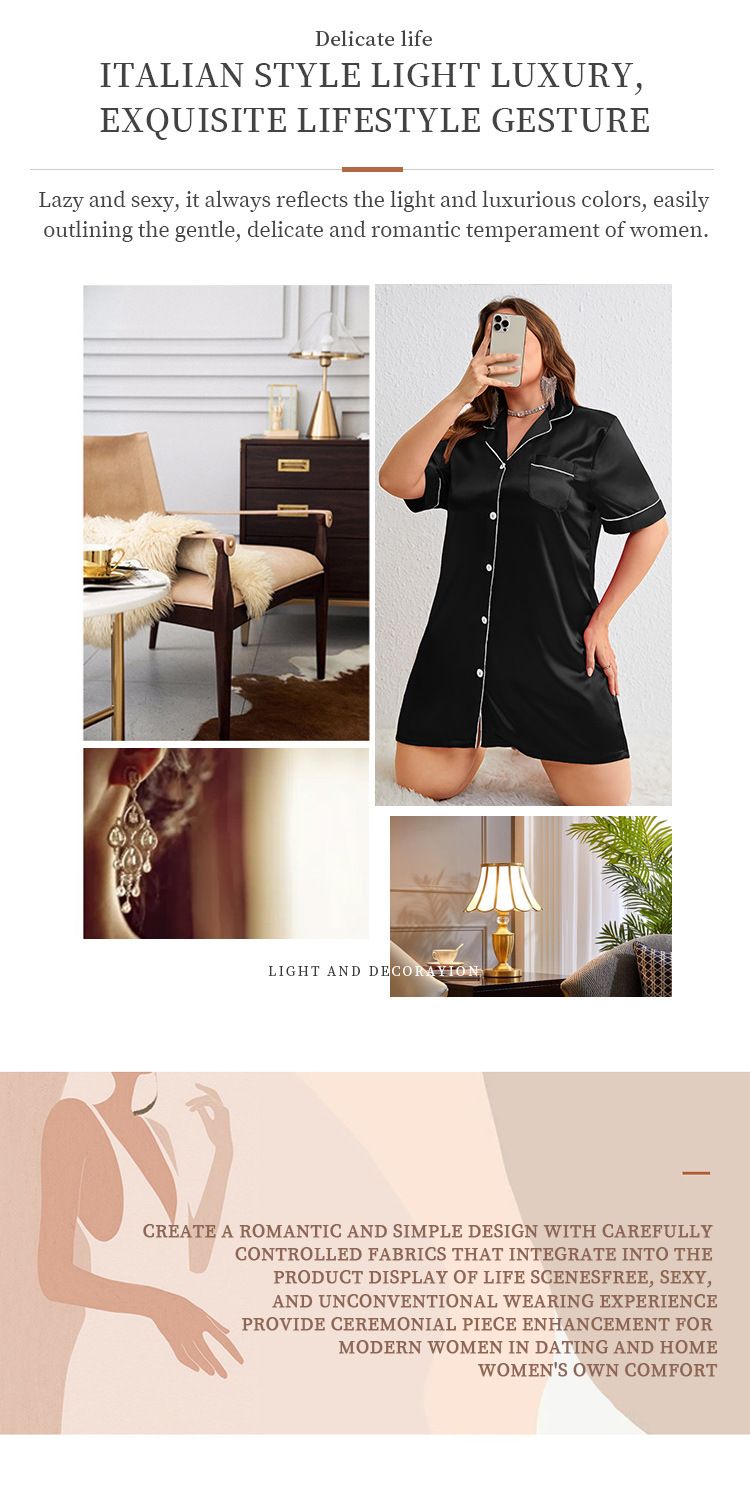 Daenerys Spring Women's Plus Size Ice Thin Short Sleeve Cardigan Silk Simple Sexy Loungewear_voghion.com