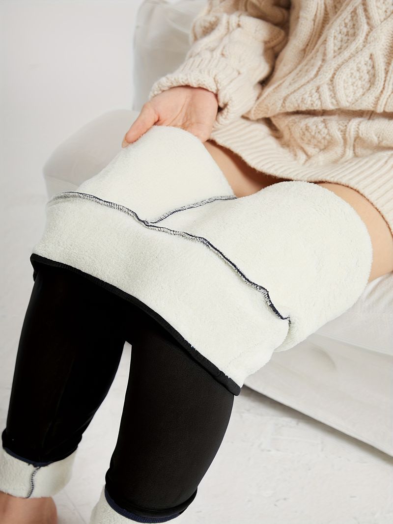 Women's High-Waisted Fleece-Lined Leggings – Thermal Winter Tights With Ultra-Stretch, Soft Brushed Interior For Yoga, Running & Casual Wear_voghion.com