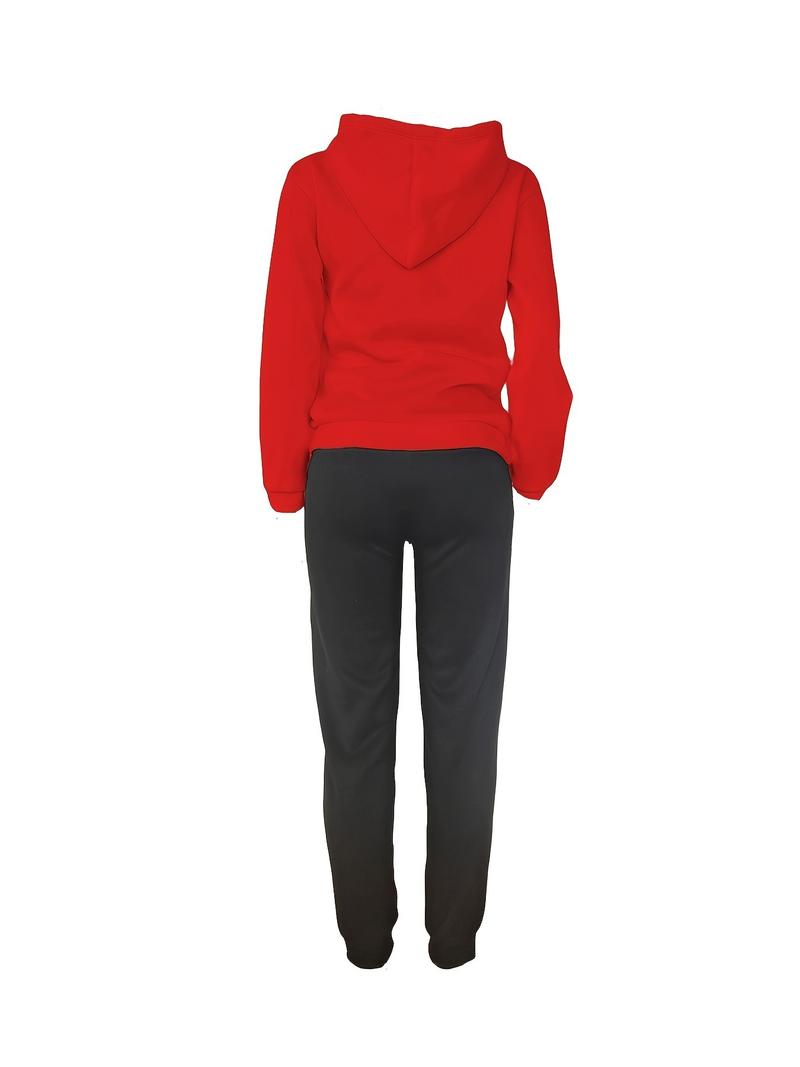 Women's casual printed tracksuit with fleece hoodie two-piece hoodie_voghion.com