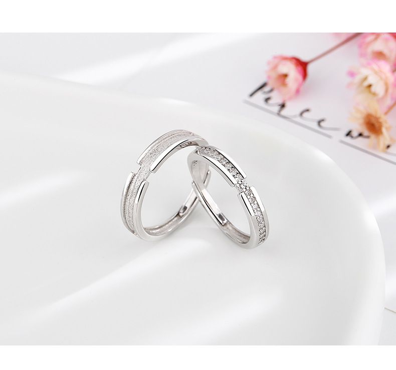 Wanying Jian Jia and Bai Lu Couple S Pure Silver Jewelry Light Luxury Personalized Matching Ring Valentine's Day Gift_voghion.com
