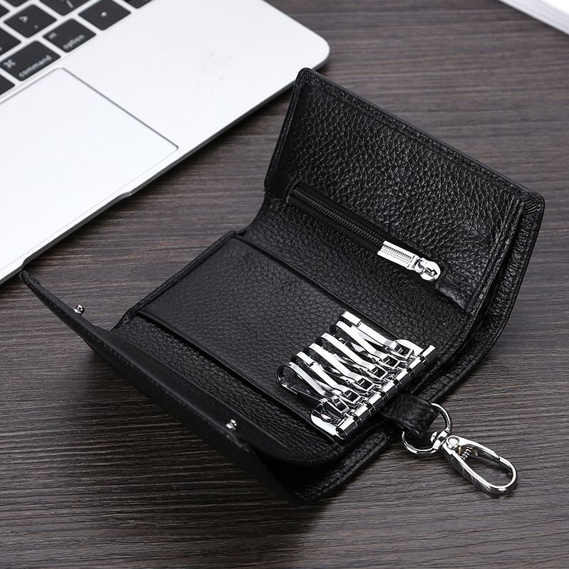 Genuine Leather Key Wallet For Men And Women, Multifunctional 70% Off Top Layer Cowhide Keychain Wallet, Fashionable_voghion.com