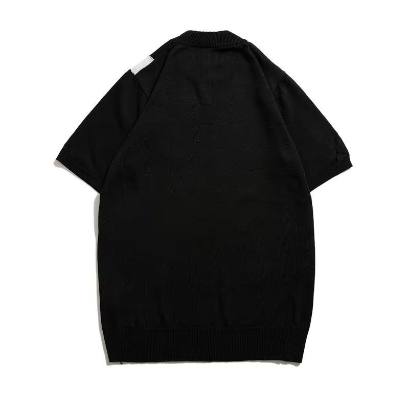 Men's Clothing Fashion New Striped Ice Silk Short Sleeved T Shirt Casual Simple Slim Style Men's Tops Trendy Knitted Sweater_voghion.com