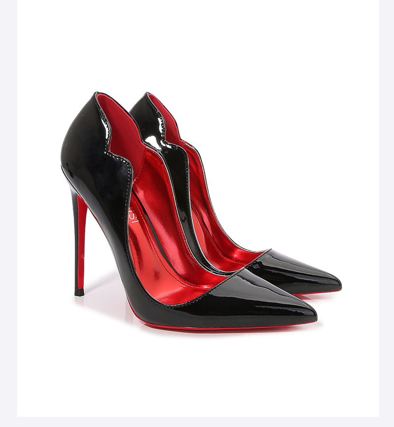 European And American Nightclub Cross-dressing Prom High-heeled Women's Stiletto Sexy Black Bed Pointed Toe Size French_voghion.com