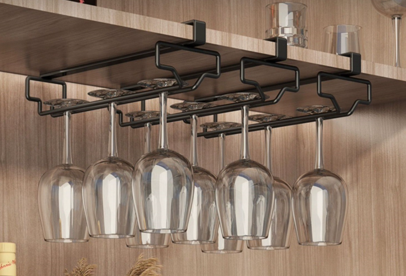 Armoire à vin inversée sans perçage, étagère de rangement en verre haut de gamme, luminaire suspendu pour la maison, pièce décorative de luxe_voghion.com