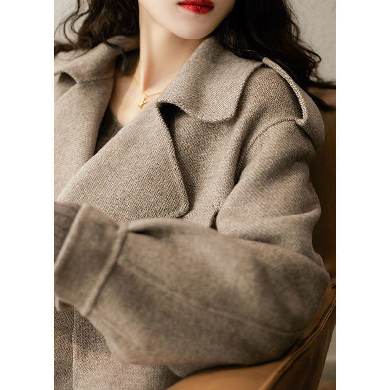 Hepburn New Woolen Suit For Women British Style Autumn Winter Petite Chic Versatile Loose French Short Coat_voghion.com