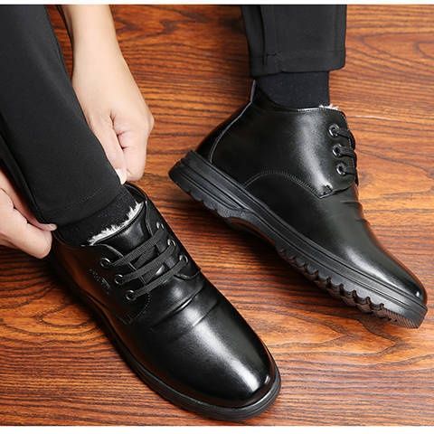 Glide Cotton Winter Nuovo Stile Produttore All'ingrosso Stivali da Neve Casual da Lavoro in Pelle Comodi Foderati in Pile Caldi da Uomo_voghion.com