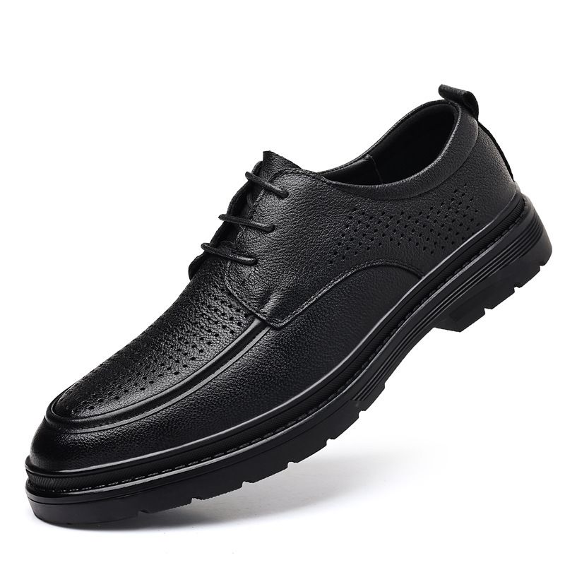 TerraStride Herren-Business- und Freizeitschuhe aus Schaffell mit Oberschicht, dicke Sohle, runde Zehenpartie, Slip-On, modisch, vielseitig, trendig, zum Fahren_voghion.com