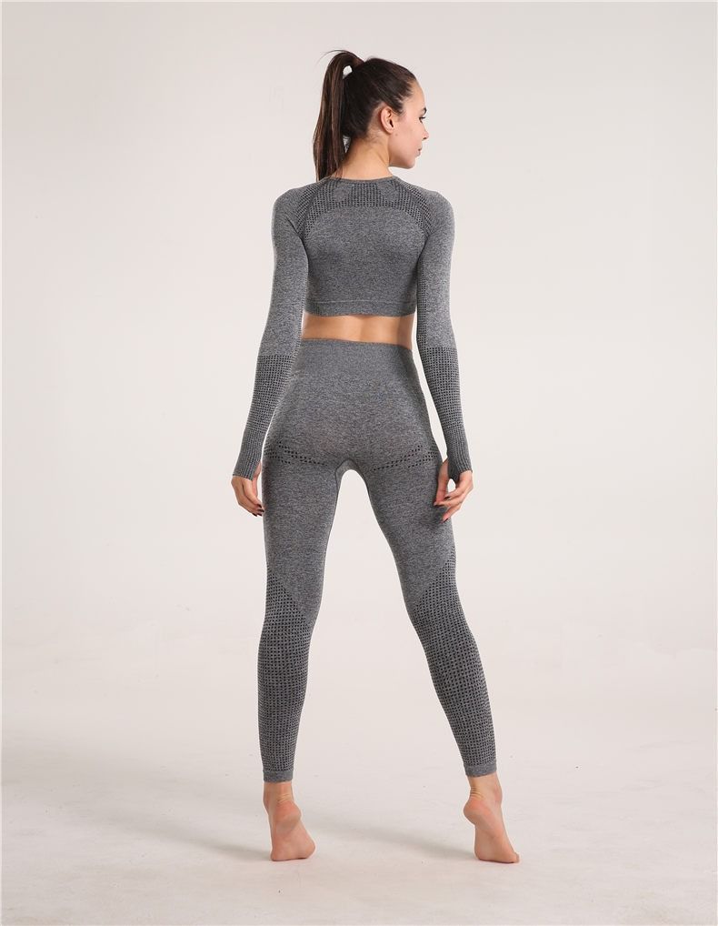 Clothing Set Summer High-End Running Sports Top Slim Fit Moisture-Wicking Yoga Pants_voghion.com