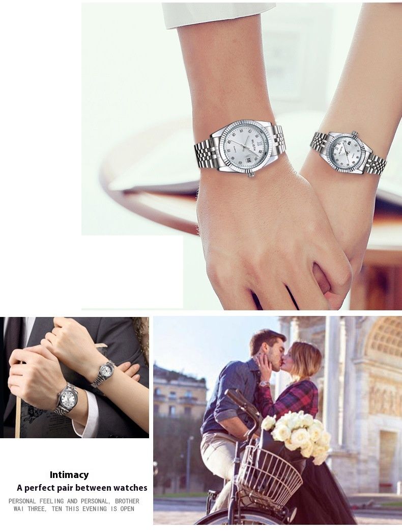 Wallace piccolo squisito orologio al quarzo impermeabile bagliore moda semplice coppia da uomo e da donna_voghion.com