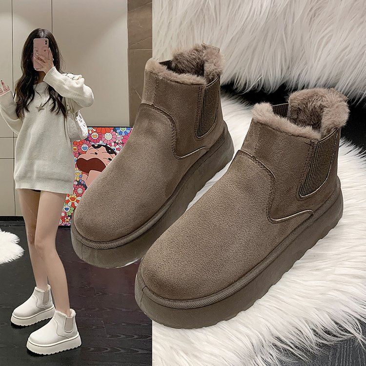 24 Nei Verdickte Samt Plu Grouss Gréisst Wantermoud Wäermt Een Schrëtt Décke Buedem Kuerz Kotteng Schong Damen Schnéi_voghion.com