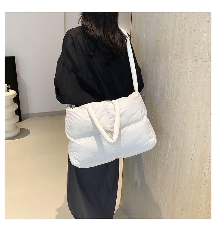 Cotton Bag Down Bag Female Large Capacity Leisure Tote Bag Ladies Commuter Shoulder Bag_voghion.com