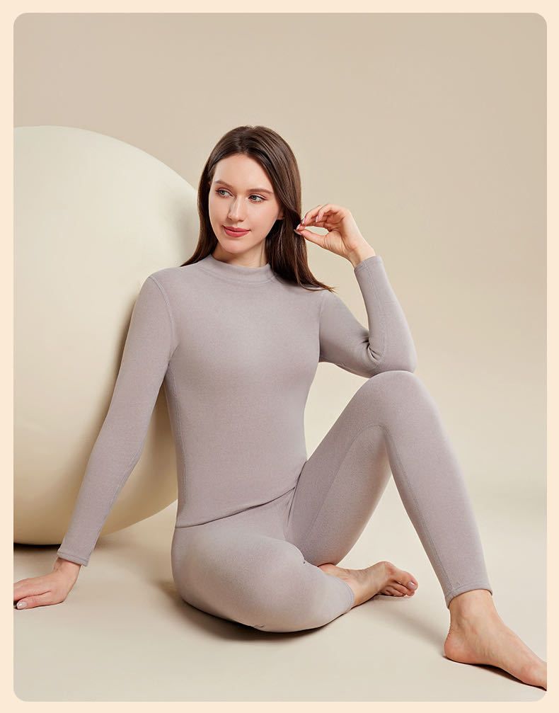 Thermal Underwear Women's Thickened And Velvet German Heating Inner Wear Bottoming Long Johns Women's Suit Line Clothes And Line Pants_voghion.com