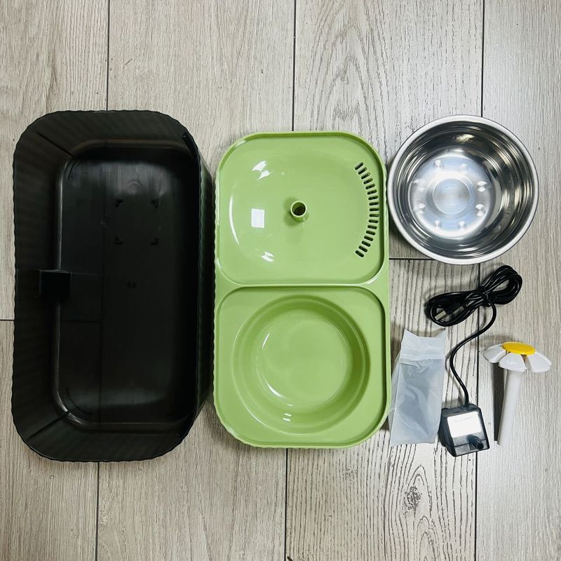 Pet Feede Dispense, Live Dinking Device, Two-in-One Food Bowl Fo Cats And Dogs, Automatic Ciculating Wate_voghion.com