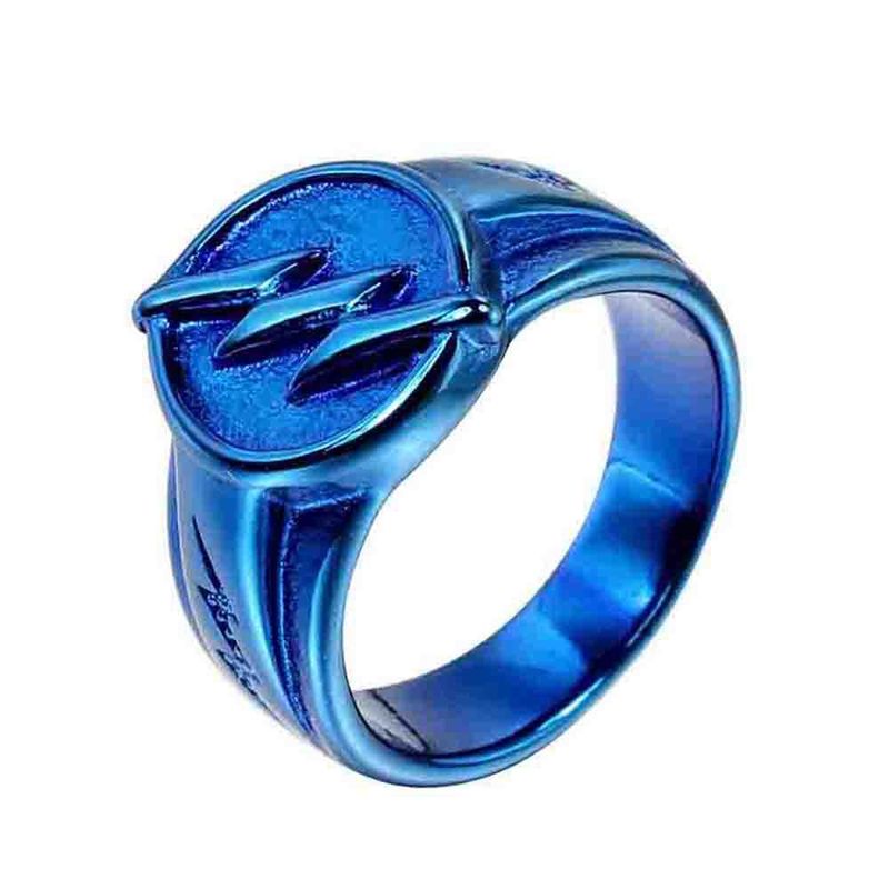 Anello da uomo in acciaio inossidabile con placcatura sottovuoto in resina con motivo a fulmine hip-hop_voghion.com