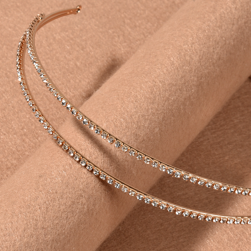 Accessori per capelli da sposa, fascia lucida con diamanti a doppia fila, transfrontaliero europeo e americano, stile coreano quotidiano_voghion.com