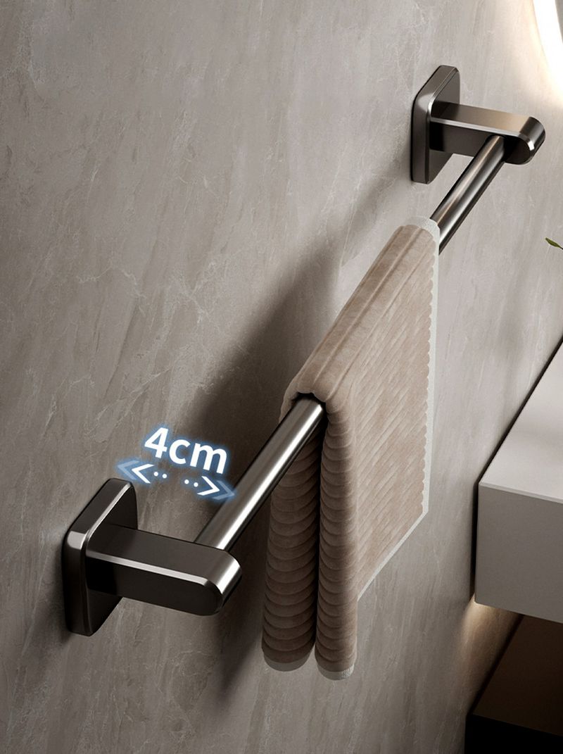 Portasciugamani autoadesivo per bagno senza forare, porta strofinacci per mobili da cucina, asta appendiabiti in alluminio nero_voghion.com