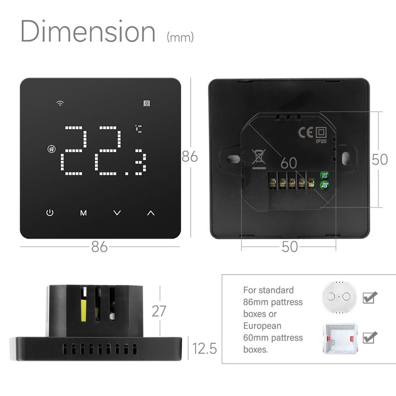 Chaudière à gaz intelligente Tuya / Thermostat ou thermostat WiFi Chauffage électrique Thermorégulateur Fonctionne avec Alexa Google Home_voghion.com