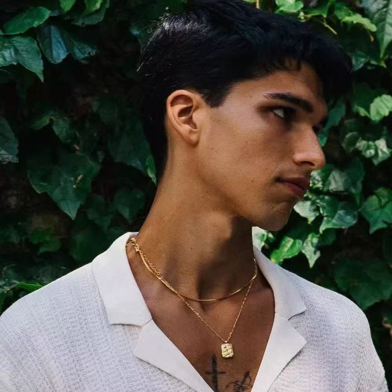 Collana con catena a maglie semplici in acciaio inossidabile da 1,2 mm, colore oro, in acciaio al titanio, per uomo, donna, gioielli, accessori di tendenza_voghion.com