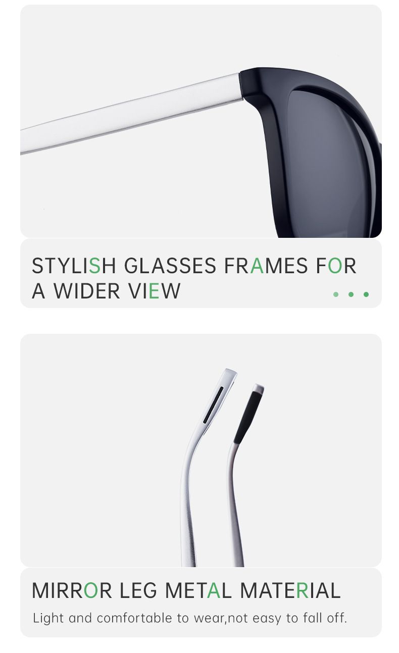 2024 New Square Frame Polarized Sunglasses for Men Sunscreen Aluminum Magnesium Sunglasses for Men Trendy Cross-Border Wholesale Sunglasses_voghion.com