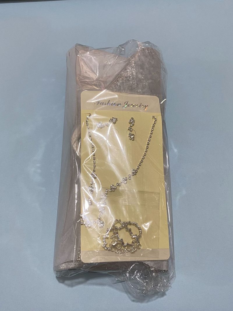Borse da sera da donna, borsa da pranzo, bracciale, semplice catena con artigli, orecchini a bottone alla moda, bracciale, anello, collana, set per donna_voghion.com
