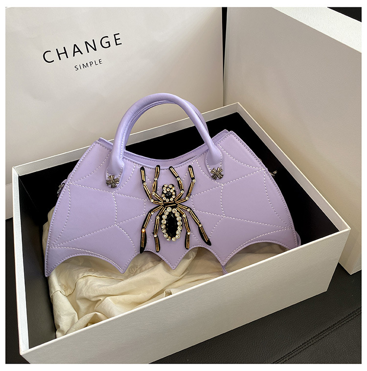 Women's Bags Handbag Fashion Creative Handmade Spider Bag Personality Embroidery Diamond Women's Bag PU Messenger Bag_voghion.com