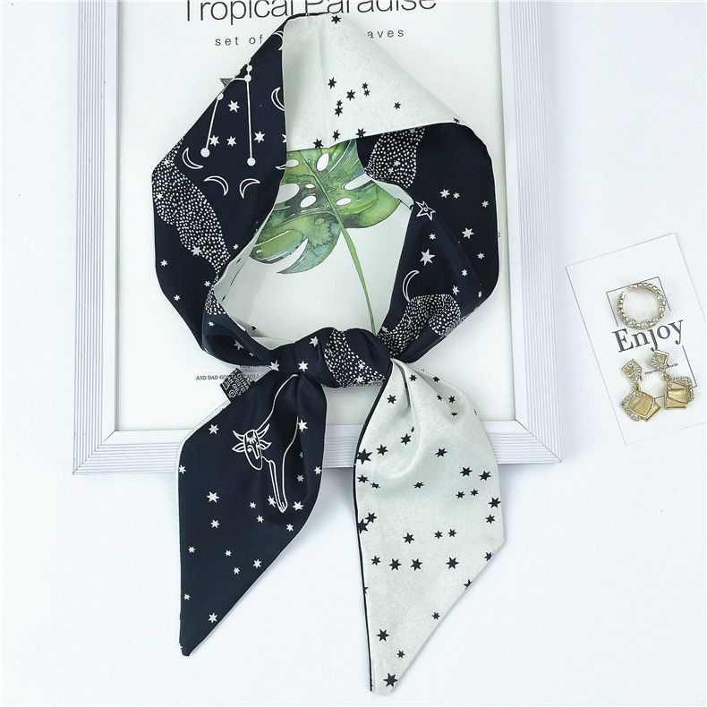 Frühling Herbst Mode Tarot Marke Zwölf Konstellationen Kleiner Schal für Frauen in Südkorea, Schmaler Langer Gestreifter Schal,_voghion.com