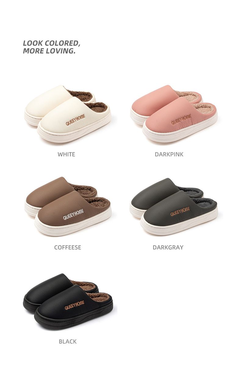 Waterproof Cotton Slippers For Women In Winter 2025, New Indoor Home Design For Autumn And Winter, Anti Slip And Plush Warm Slippers For Men_voghion.com