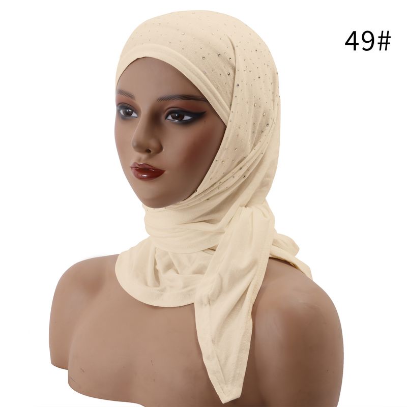 Scialle da donna in cotone mercerizzato – Foulard traspirante in tinta unita con motivo a triangolo a rombi_voghion.com