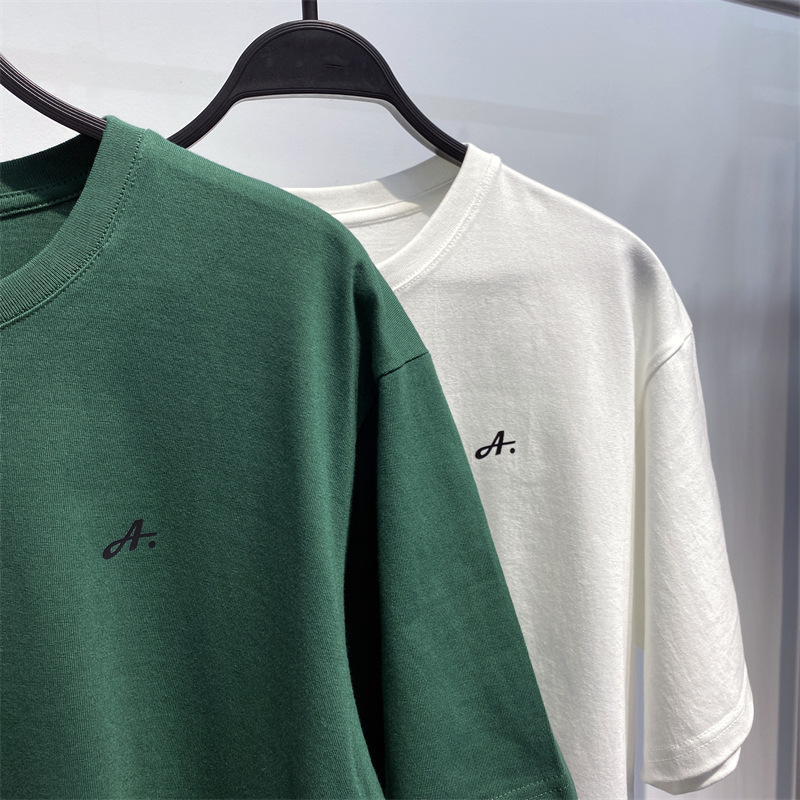 Herrenbekleidung Mode bedrucktes loses Paar T-Shirt Herren Sommer neue kurzärmelige dunkelgrüne Pullover Herren T-Shirt B2DAC700B_voghion.com