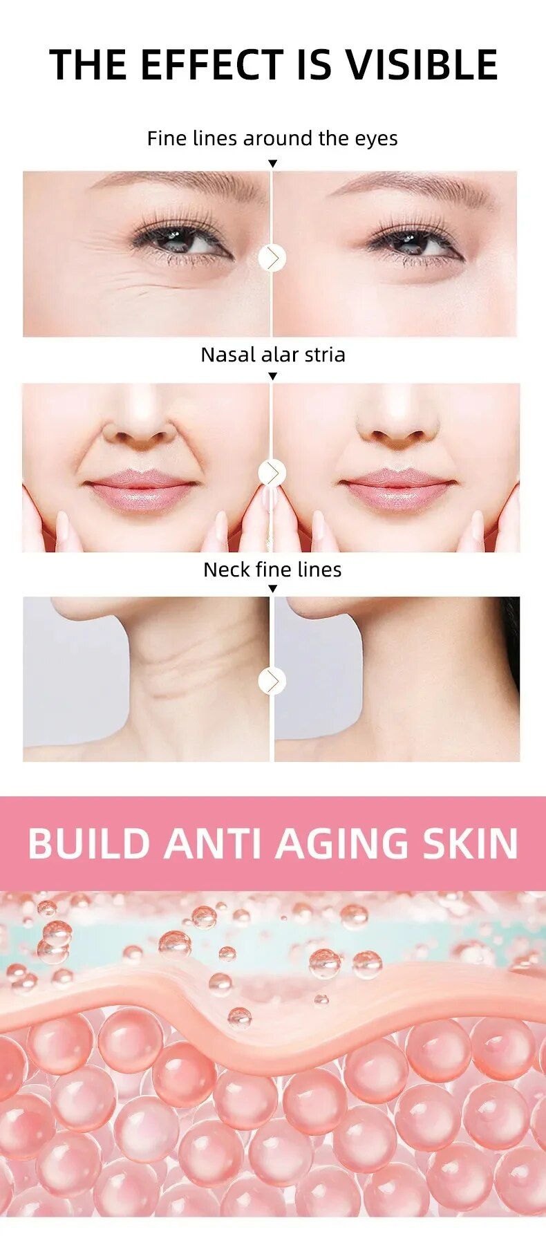 Beauty Care Shop IN 1 4 Falten entfernen Gesichtsserum Lifting Straffung feine Linien verblassen lassen Anti-Aging Essenz Vitamin C Aufhellung Feuchtigkeit_voghion.com