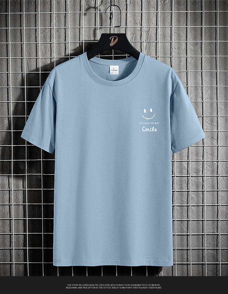 Men S Short Sleeve T Shirt Summer New Trendy Brand Half Men Bottom Loose Round Neck Hong Kong Style Top Clothes Cotton_voghion.com