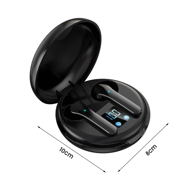 Controle de toque de alta fidelidade sem fio led display digital bluetooth-compatível5.0 mini fone de ouvido para ouvir música_voghion.com