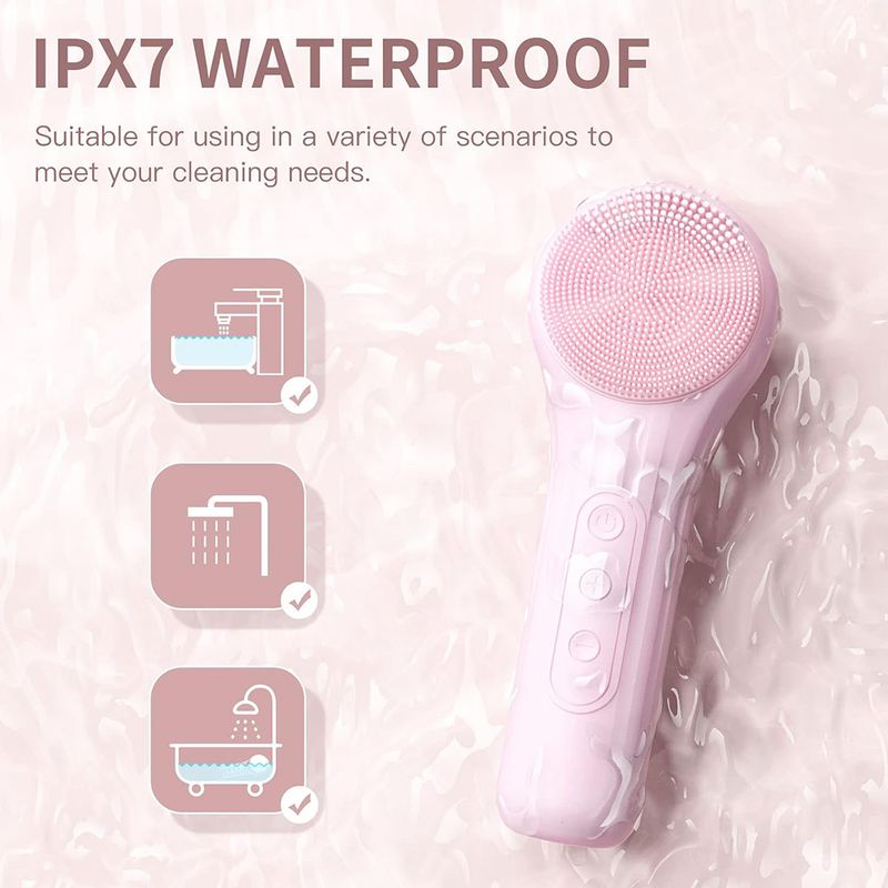 Sonic Waterproof Facial Cleansing Brush Rechargeable Scrubber Exfoliating Vibrating Deep Clean Face Cleaner Skin Care Tool_voghion.com