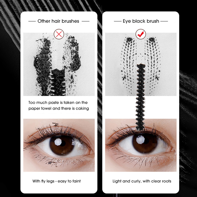 Mascara Ultra-Fine Black Waterproof 3D Silk Fiber Curling Volume Lashes Thick Lengthening Nourish Eyelash_voghion.com